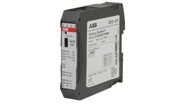 ABB 2TLA Series Interface Module for Use with Pluto A20 v2, Pluto AS-i v2, Pluto B20 v2, Pluto B22, Pluto B42 AS-I, | 2TLA020071R9000 GATE-EIP