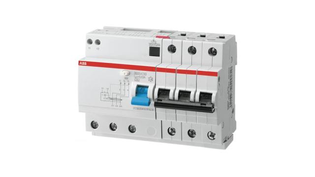 ABB Residual Current Circuit Breaker with Overload Protection, 32 A Current Rating, 3-Pole, 30 mA Trip Sensitivity, Type | 2CSR253101R1325