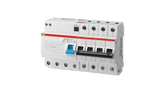 ABB Residual Current Circuit Breaker with Overload Protection, 13 A Current Rating, 4-Pole, 30 mA Trip Sensitivity, Type | 2CSR254101R1135