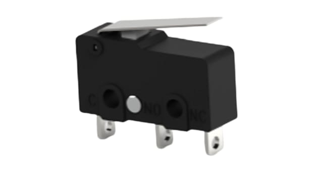 TE Connectivity Lever Snap Action Micro Switch, Solder Terminal, 3A at 30VDC, 3A at 250VAC, 5A at 125VAC, SPDT | SAJ25YXHL0147SDTSEQ
