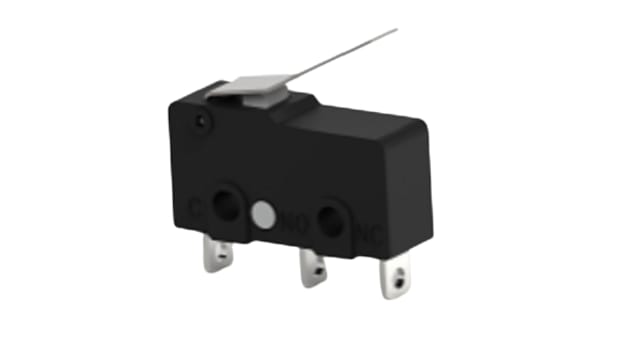 TE Connectivity Lever Snap Action Micro Switch, Solder Terminal, 3A at 30VDC, 3A at 250VAC, 5A at 125VAC, SPDT | SAJ25YXUL1147SDTSEQ