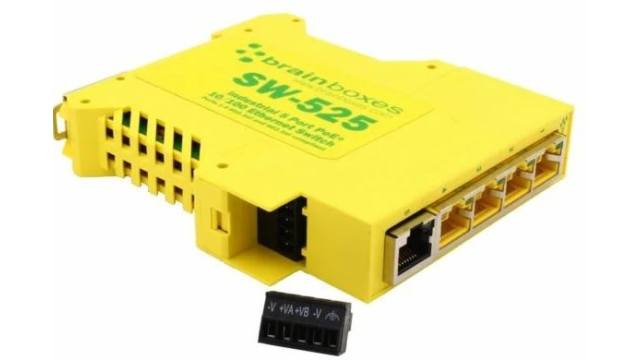 Brainboxes Unmanaged 5 Port Ethernet Switch | SW-525