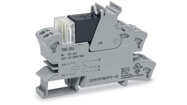 WAGO 1-Contact Interface Module, DIN Rail, 16A | 788-354