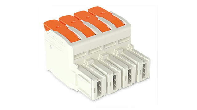 WAGO, 10.16mm Pitch, 4 Way, Pluggable Terminal Block, Plug, 832-1104 | 832-1104