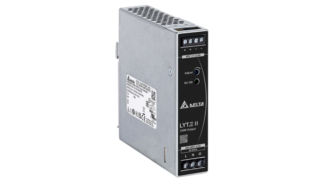 Delta Electronics DRL Switched Mode DIN Rail Power Supply, 90 → 264V ac ac Input, 48V dc dc Output, 2.5A Output, | DRL-48V120W1EN