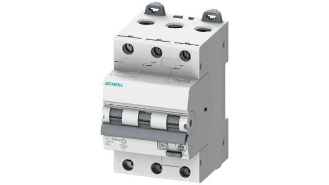 Siemens Residual Current Circuit Breaker with Overload Protection, 16 A Current Rating, 3-Pole, 300 mA Trip Sensitivity, | 5SU1636-6FP16