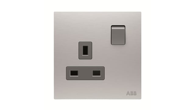 ABB Design Millenium Silver 1 Gang Electrical Socket, 13 A, Outlet Socket | 2CLA623719N1101