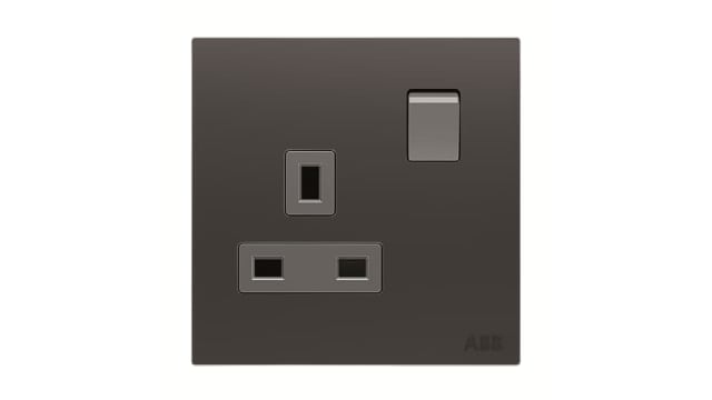 ABB Design Millenium Black 1 Gang Electrical Socket, 13 A | 2CLA623719N1501