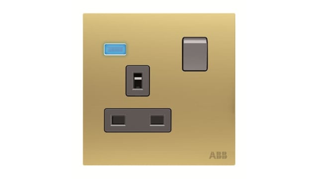 ABB Design Millenium Gold Electrical Socket, 13 A, Outlet Socket | 2CLA623729N1701
