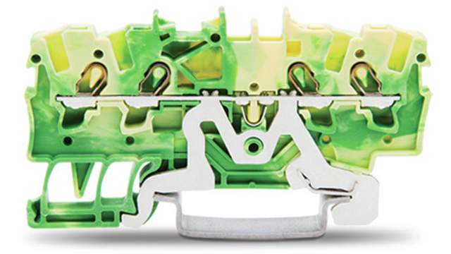 WAGO 2001-1407 Earth Terminal Block Yellow, Green, 1.5 mm², 1-Level, Cage Clamp, IECEx, ATEX | 2001-1407