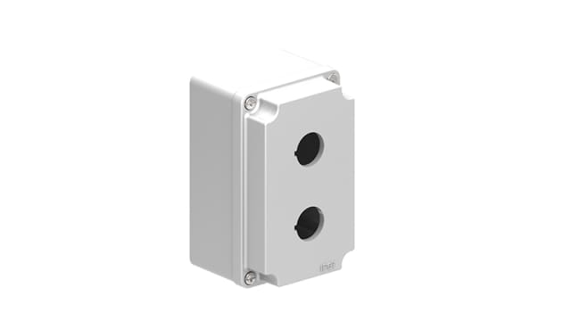 Lovato Grey Aluminium LPZM Empty Control Station - 2 Hole 22.5 mm Diameter | LPZM2A8