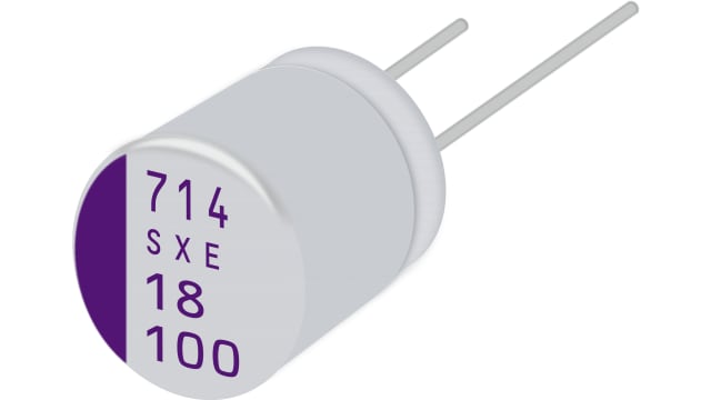 Panasonic 82μF Conductive Polymer Aluminium Solid Capacitor 72V dc, Radial, Through Hole - 72SXE82M | 72SXE82M