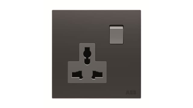 ABB Design Millenium Black 1 Gang Plug Socket, 13 A Indoor, BS | 2CLA623919N1501