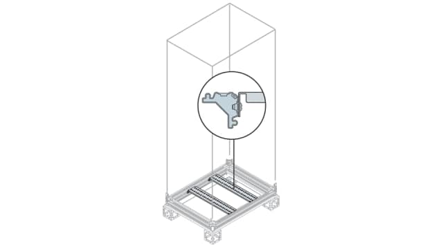 ABB AM2 Series Galvanised Steel Cross Piece Rail, 150 mm W, 150 mm H, 400 mm L For Use With IS2 Enclosures | EB4100