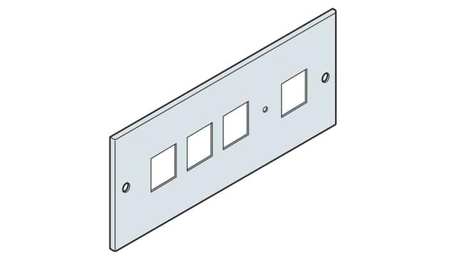 ABB IS2 Series Black RAL 7035 Light Grey Steel, 199 mm H, 689.5 mm W, 12.7 mm L, for Use with IS2 Enclosures For | EH3472K