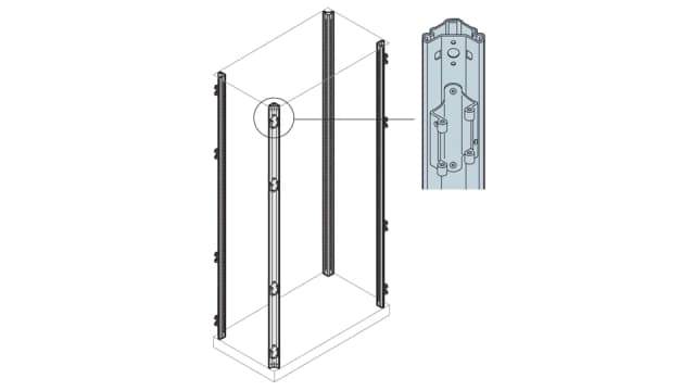 ABB AM2 Series Galvanised Steel Enclosure Profile, 46.9 mm W, 46.9 mm H, 2 m L For Use With IS2 Enclosures | EM2000