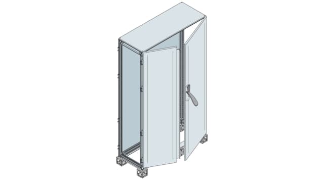 ABB AM2 Series Sheet Steel Metal 1-Door Floor Standing Enclosure, Opaque Door, IP65 600 mm, 1000 mm 2000 mm | ES2016BK