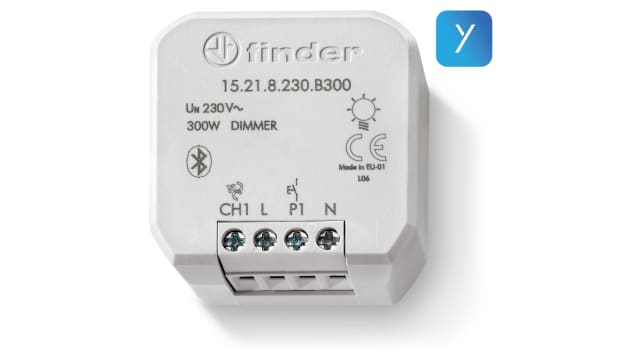 Finder 1 Way 1 Gang Dimmer Switch, 230 V ac, 200 W | 15.21.8.230.0200