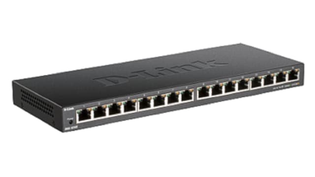 D-Link 16-Port Gigabit Unmanaged Switch, Unmanaged 16 Port Gigabit Switch, UK | DGS-1016S/B