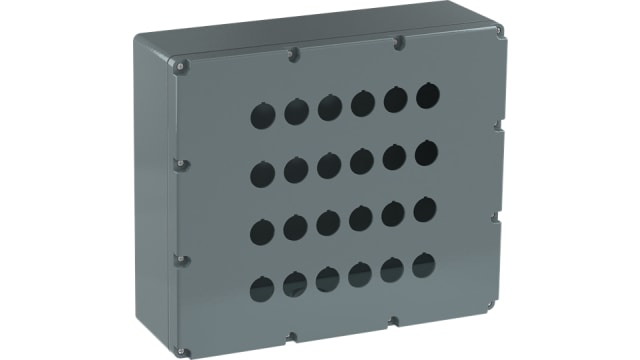 ABB Grey Aluminium Modular Metal Push Button Enclosure - 24 Hole | 1SFA170810R1024