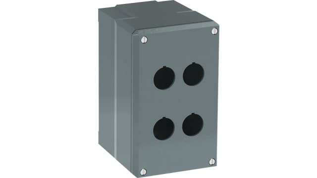 ABB Grey Aluminium Modular Metal Push Button Enclosure - 4 Hole | 1SFA170834R1004