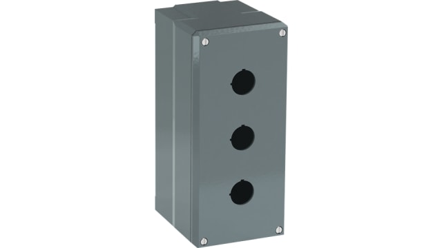 ABB Grey Aluminium Modular Metal Push Button Enclosure - 3 Hole | 1SFA170848R3003
