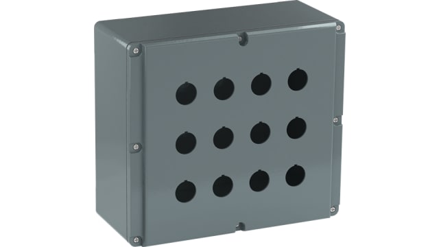 ABB Grey Aluminium Modular Metal Push Button Enclosure - 12 Hole | 1SFA170857R3012