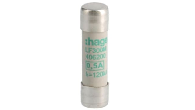 Hager 500 mA Cartridge Fuse, 10 x 38 mm | LF300M
