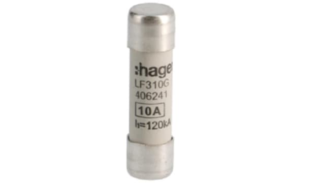 Hager 10 A GG Cartridge Fuse, 10 x 38 mm | LF310G