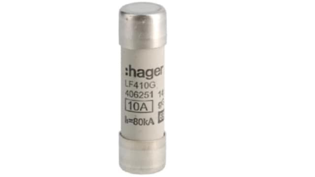 Hager 10 A GG Cartridge Fuse, 14 x 51 mm | LF410G