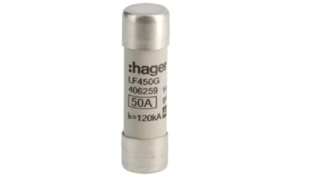 Hager 50 A GG Cartridge Fuse, 14 x 51 mm | LF450G