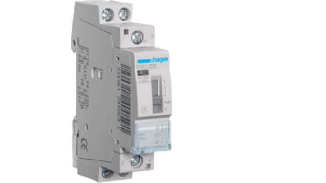 Hager ERD Contactor, 24 V Coil, 2-Pole, 25 A, 4.6 kW, 2 NO, 230V | ERD225