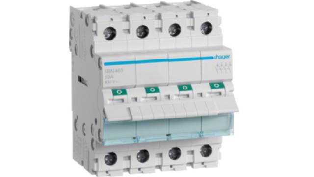 Hager SBN Series Modular Switch, On-Off, DIN Rail, NC/NO, 440V, IP20 | SBN463