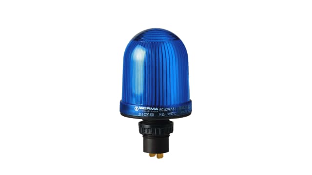 Werma 216 Series Blue Continuous lighting Beacon, 48 V, Built-in Mounting, Filament Bulb | 216.500.00