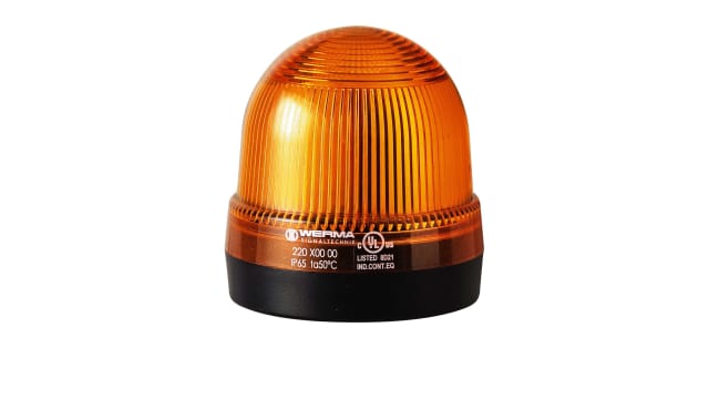 Werma 220 Series Yellow Continuous lighting Beacon, 12 → 230 V, Base Mount, Filament Bulb | 220.300.00