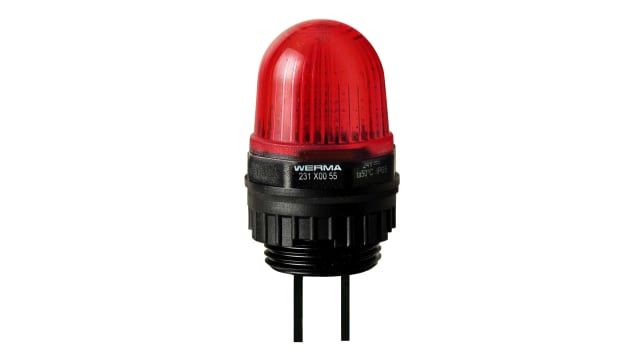 Werma 231 Series Red Continuous lighting Beacon, 230 V, Built-in Mounting, LED Bulb | 231.100.68