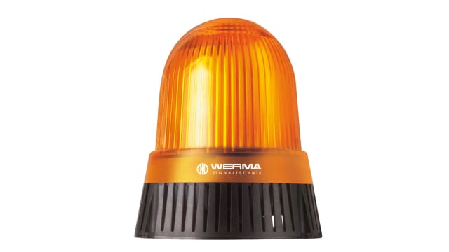 Werma 430 Series Yellow Sounder Beacon, 24 V, IP65, Base Mount, 114dB at 1 Metre | 430.300.75