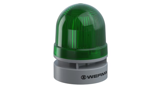 Werma 460 Series Green Sounder Beacon, 12 V, IP65, Wall Mount, 92dB at 1 Metre | 460.220.74