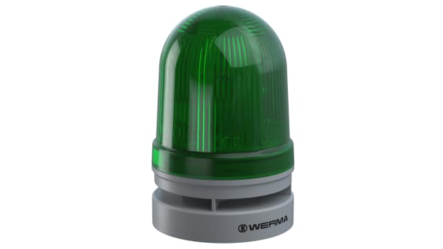 Werma 461 Series Green Sounder Beacon, 12 V, IP65, Wall Mount, 114dB at 1 Metre | 461.220.70