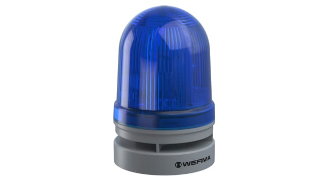 Werma 461 Series Blue Sounder Beacon, 12 V, IP65, Wall Mount, 114dB at 1 Metre | 461.520.70