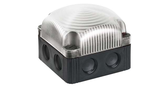 Werma 853 Series Clear EVS Beacon, 24 V, Base Mount/ Wall Mount, LED Bulb | 853.420.55