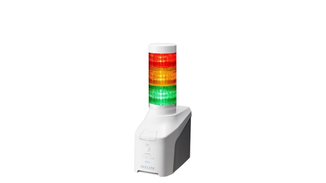 Patlite NHV6 Series Multicolour Voice Annunciator Signal Tower, 3 Lights, 42.5 → 57 V | NHV6-3MN-RYG