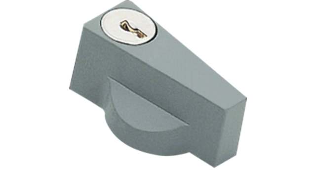 Hager Grey, Metallic Stainless Steel Locking Handle, Triangular | FL96Z