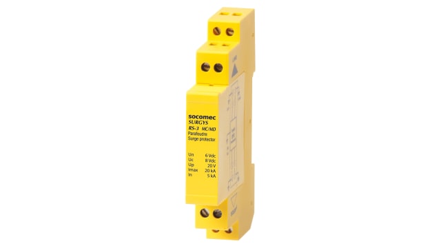 Socomec Surge Arrester, 20 kA, 30 V, DIN Rail | 49863020