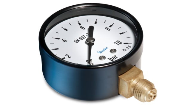 Bourdon G 1/8 Analogue Pressure Gauge 25bar Bottom Entry 40mm Outside Diameter | MAT1-D10.B26