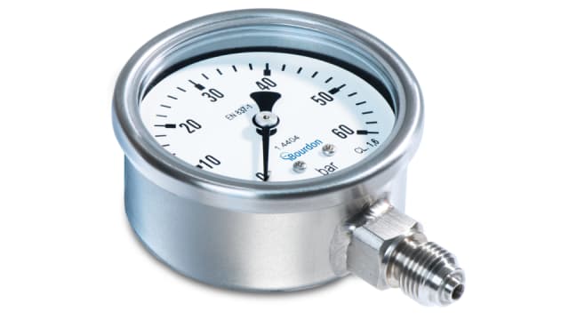 Bourdon G 1/4 Analogue Pressure Gauge 4bar Bottom Entry 63mm Outside Diameter | MEX3-D21.B19