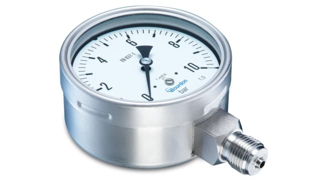 Bourdon G 1/2 Analogue Pressure Gauge 2.5bar Bottom Entry 100mm Outside Diameter | MEX5-D31.B18