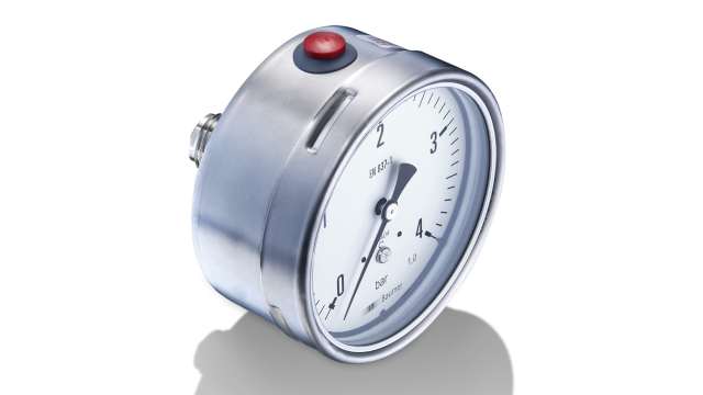 Bourdon G 1/2 Analogue Pressure Gauge 100bar Back Entry 100mm Outside Diameter | MEX5-F30.B31