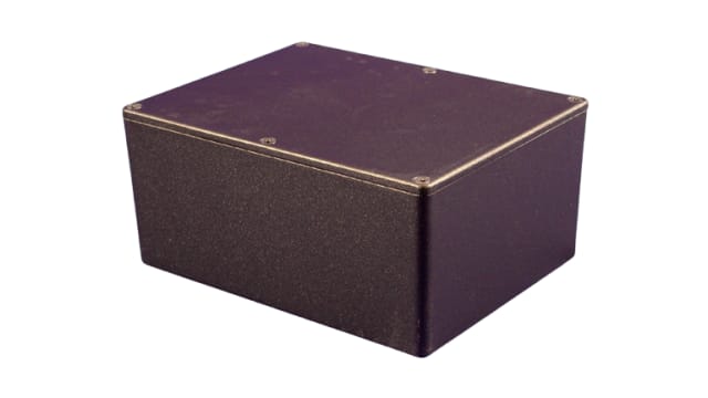 Hammond 1550 Series Black Die Cast Aluminium Junction Box, IP54, 165 mm, 128 mm 72 mm | 1550LBK