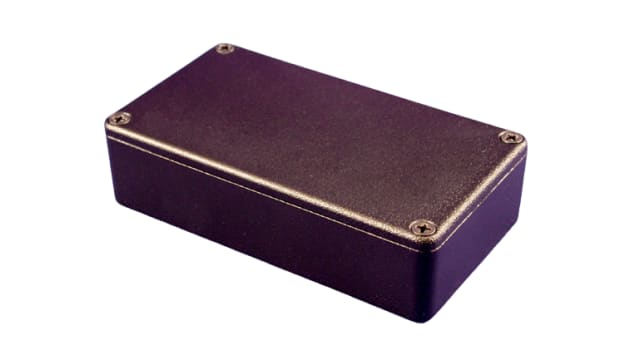 Hammond 1550 Series Black Die Cast Aluminium Junction Box, IP54, 115 mm, 64 mm 26 mm | 1550BBK